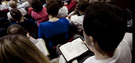 People sitting in church