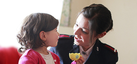  Female Officer with young child