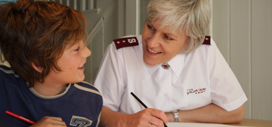  Female Officer with young child