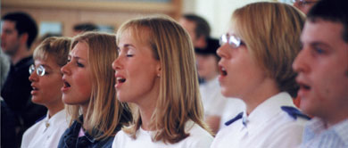 People singing in congregational worship