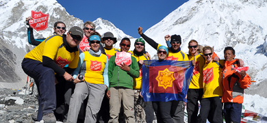 A Salvation Army challenge team at Everest Base Camp
