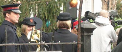 Salvationists at television filming