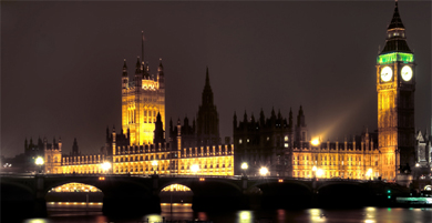 The Houses of Parliament at night